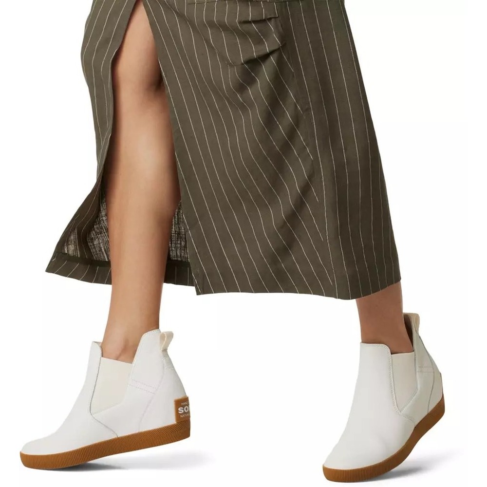 SOREL Out N About Slip-On Waterproof Wedge Ankle Bootie In Chalk/White Size 10.5